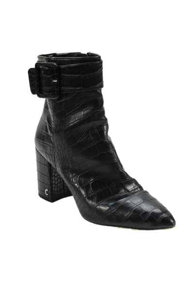 Circus by Sam Edelman Womens Leather Heeled Ankle Boots Black Size 10