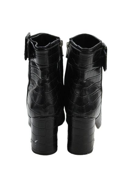 Circus by Sam Edelman Womens Leather Heeled Ankle Boots Black Size 10