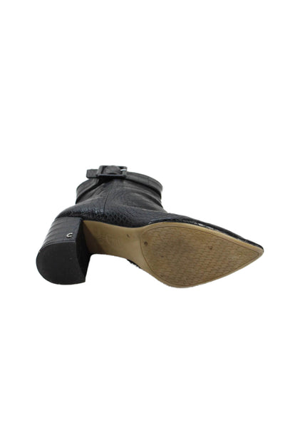 Circus by Sam Edelman Womens Leather Heeled Ankle Boots Black Size 10