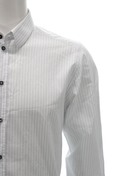 Dolce & Gabbana Mens Dress Shirt White Pinstripe Cotton Size 16.5