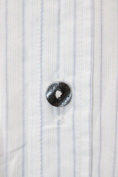 Dolce & Gabbana Mens Dress Shirt White Pinstripe Cotton Size 16.5