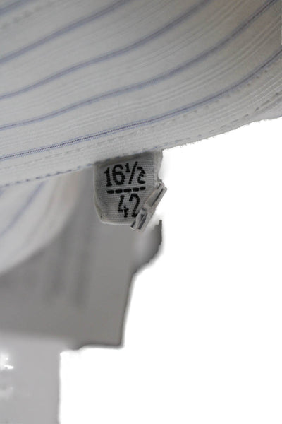 Dolce & Gabbana Mens Dress Shirt White Pinstripe Cotton Size 16.5