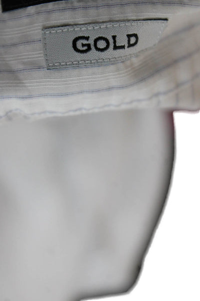 Dolce & Gabbana Mens Dress Shirt White Pinstripe Cotton Size 16.5