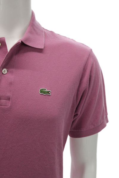 Lacoste Mens Short Sleeves Polo Shirt Pink Cotton Size 5