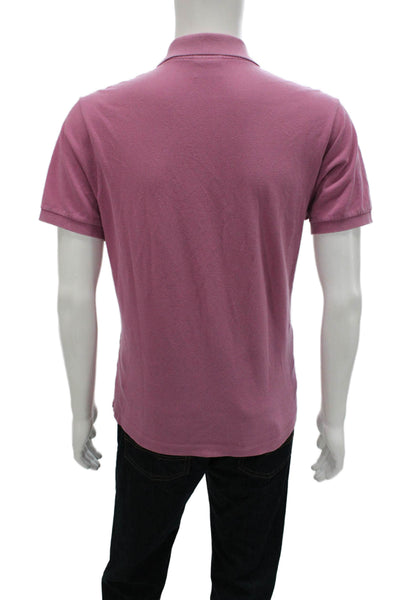 Lacoste Mens Short Sleeves Polo Shirt Pink Cotton Size 5