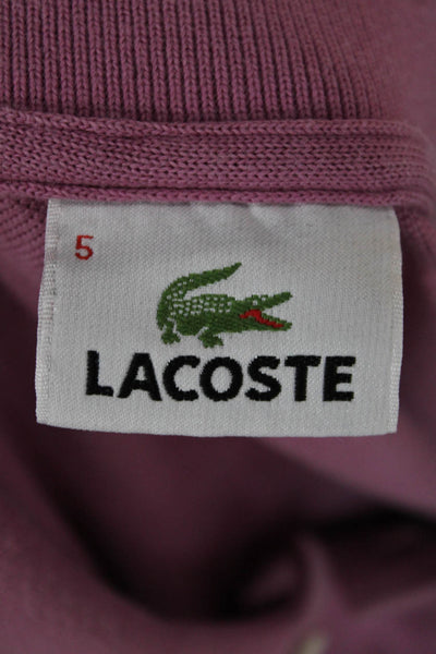 Lacoste Mens Short Sleeves Polo Shirt Pink Cotton Size 5