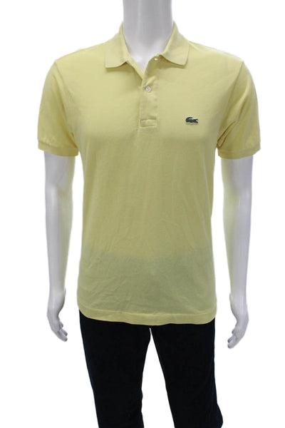 Lacoste Mens Short Sleeves Polo Shirt Yellow Cotton Size Small