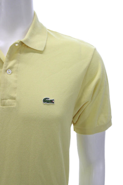 Lacoste Mens Short Sleeves Polo Shirt Yellow Cotton Size Small