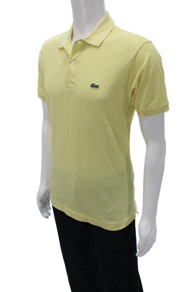 Lacoste Mens Short Sleeves Polo Shirt Yellow Cotton Size Small