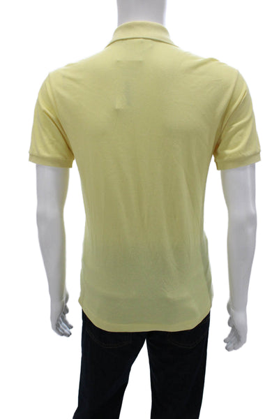 Lacoste Mens Short Sleeves Polo Shirt Yellow Cotton Size Small
