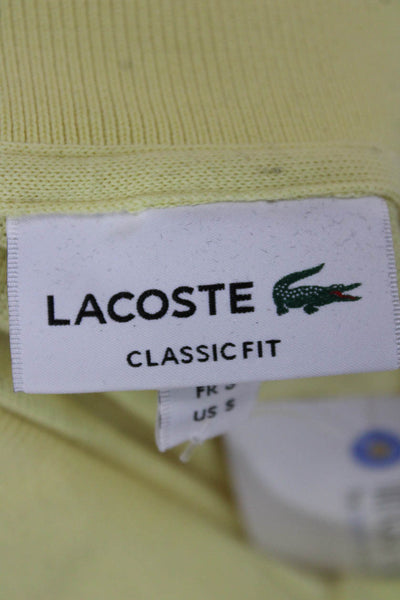 Lacoste Mens Short Sleeves Polo Shirt Yellow Cotton Size Small