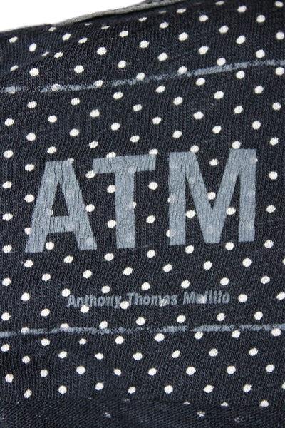 ATM Womens Black T-Shirt Dress Short Sleeve Cotton Round Neck Size L