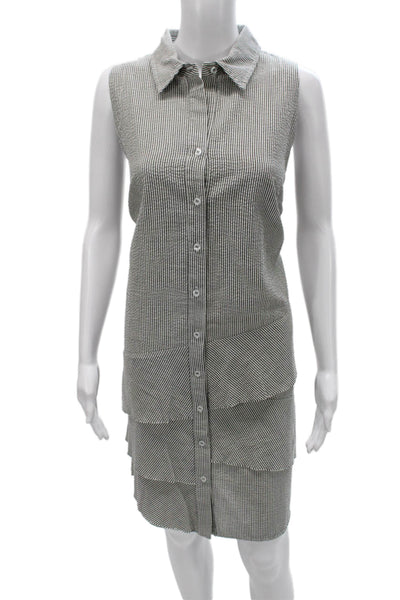 Finley Women Black Sleeveless Collared Shirt Dress Size XL