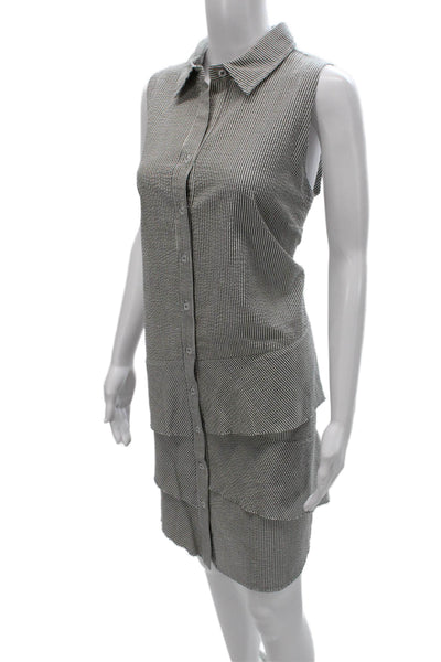 Finley Women Black Sleeveless Collared Shirt Dress Size XL