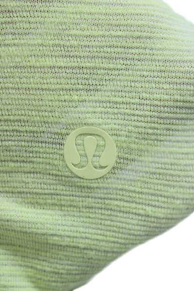 Lululemon Women Tank Dress Yellow Striped Scoop Neck Sleeveless Size 10