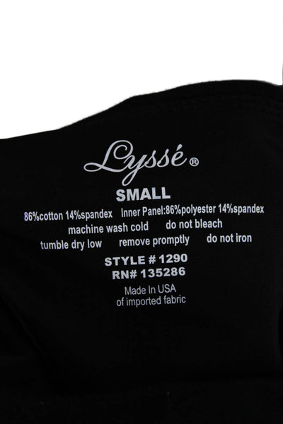 Lysse Womens Capri Leggings Black Cotton Spandex Size S