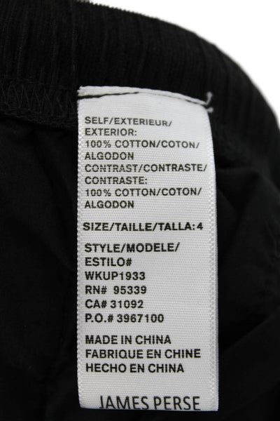 Standard James Perse Womens Jogger Pants Black Cotton Drawstring Size 4