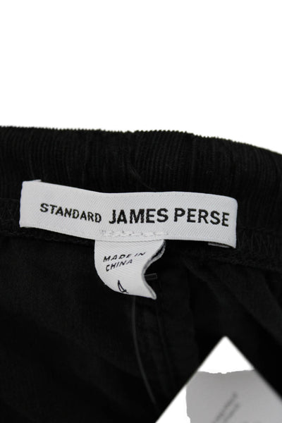 Standard James Perse Womens Jogger Pants Black Cotton Drawstring Size 4