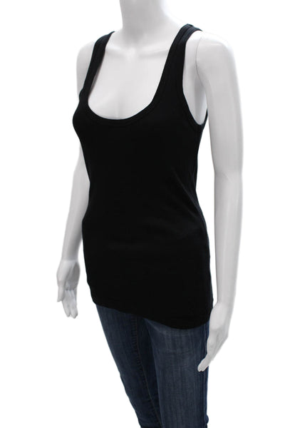 Splendid Women Black Scoop Neck Basic Tank Sleeveless Size M