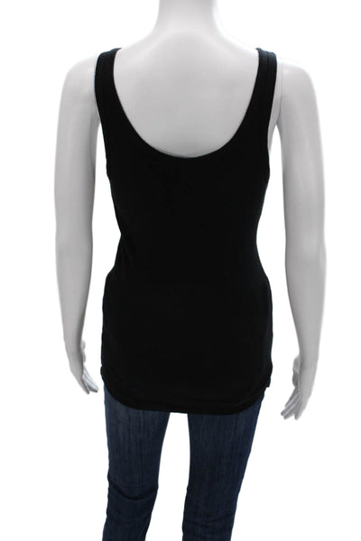 Splendid Women Black Scoop Neck Basic Tank Sleeveless Size M