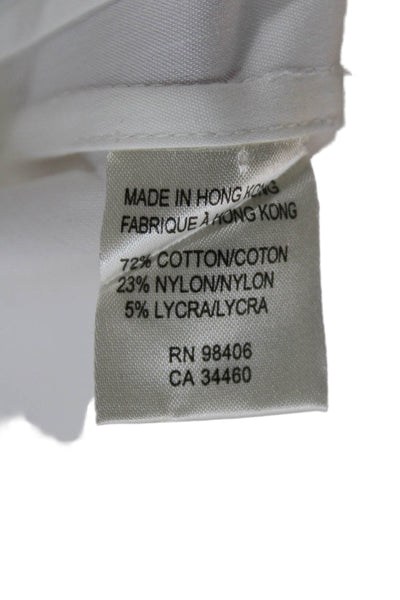 Theory Women Collared Cotton Button-Up Long Sleeve White Basic Size XL