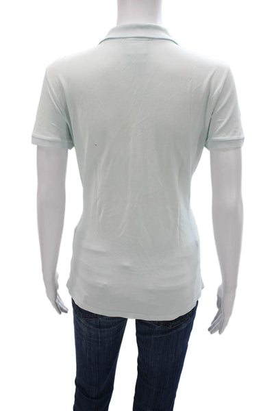 Lacoste Womens Basic Collared Polo Short Sleeve Blue Cotton Button Size 42