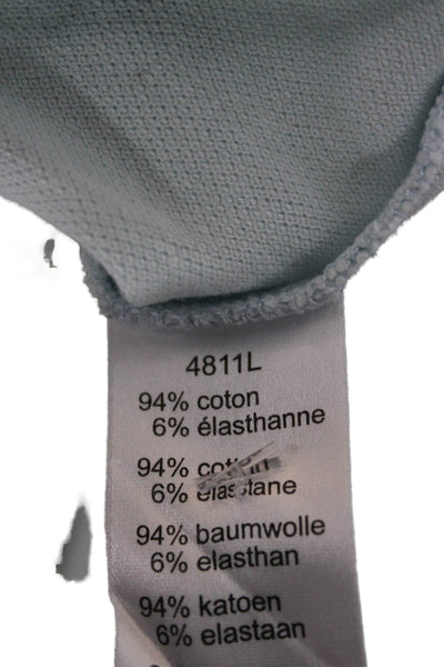 Lacoste Womens Basic Collared Polo Short Sleeve Blue Cotton Button Size 42
