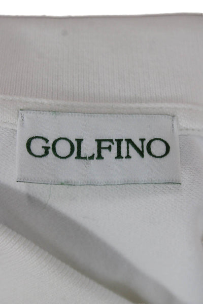 Golfino Womens Basic Collared Polo Long Sleeve White Polyamide Button Size 12