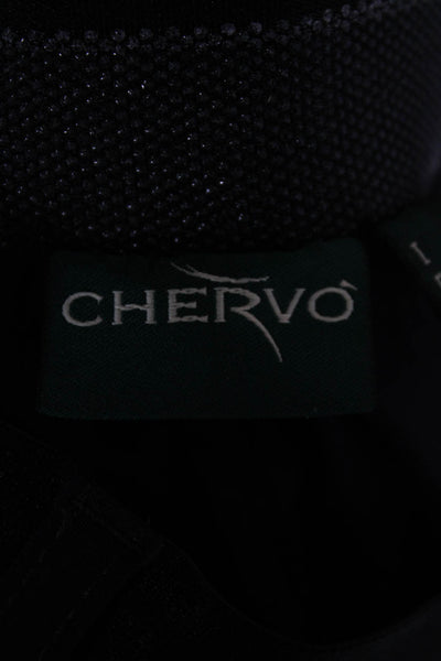 Chervo Womens Ankle Pants Black Button Polyamide Size 42