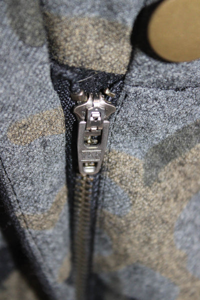 Rag & Bone Women Jogger Pants Green Wool Camouflage Button Size 8