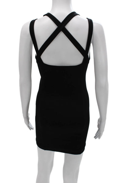 GAUGE81 Womens Bodycon Dress Black V-Neck Sleeveless Knee Length Size S