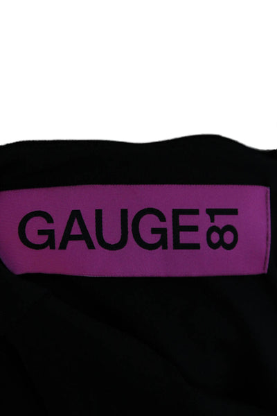 GAUGE81 Womens Bodycon Dress Black V-Neck Sleeveless Knee Length Size S