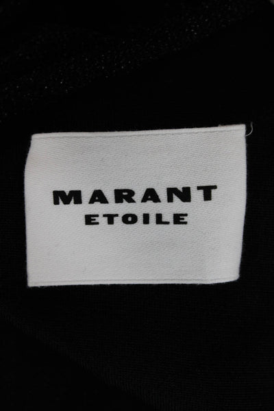 Marant Etoile Womens Black Mini Dress Long Sleeve Round Neck Size 36