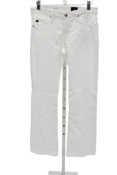 AG Adriano Goldschmied Women Straight Jeans White High Rise Size 27