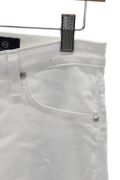 AG Adriano Goldschmied Women Straight Jeans White High Rise Size 27