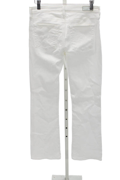 AG Adriano Goldschmied Women Straight Jeans White High Rise Size 27