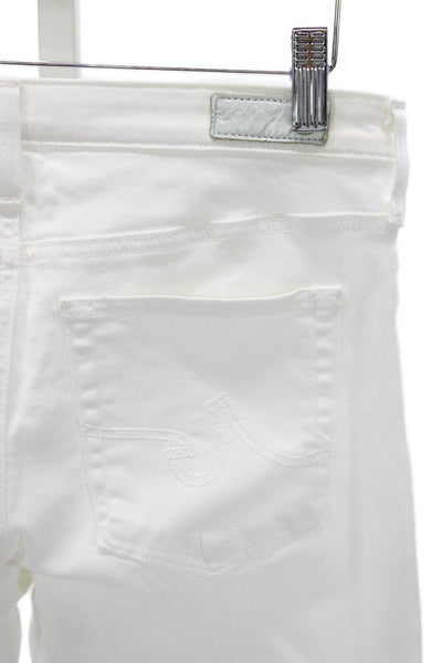 AG Adriano Goldschmied Women Straight Jeans White High Rise Size 27