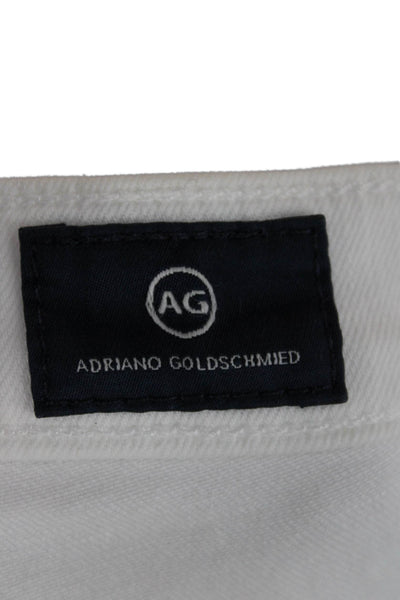 AG Adriano Goldschmied Women Straight Jeans White High Rise Size 27