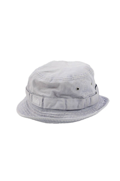 Kith Mens Washed Classic Serif Bucket Hat Sky Blue Cotton Size One Size