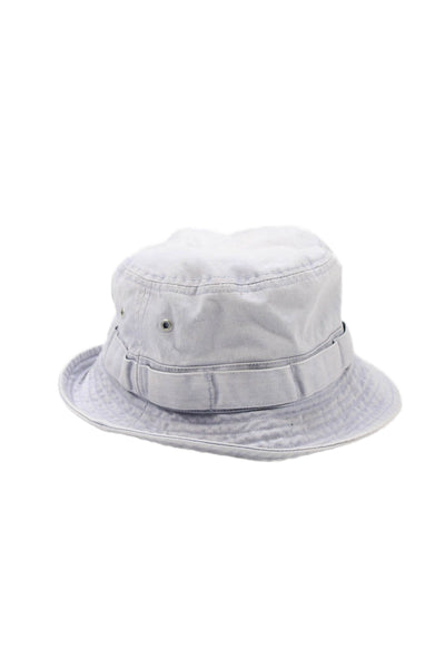Kith Mens Washed Classic Serif Bucket Hat Sky Blue Cotton Size One Size