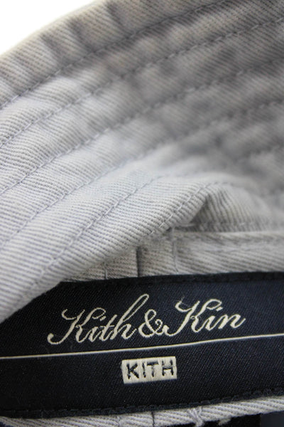 Kith Mens Washed Classic Serif Bucket Hat Sky Blue Cotton Size One Size