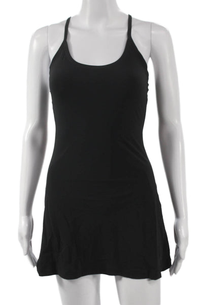 Outdoor Voices Women Tank Dress Black Scoop Neck Knee Length Size 2XS