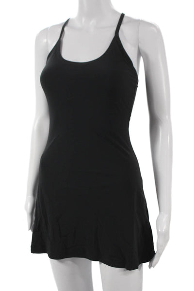 Outdoor Voices Women Tank Dress Black Scoop Neck Knee Length Size 2XS