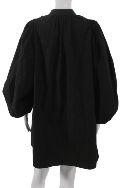 A Shirt Thing Womens Tunic Blouse Black V Neck 3/4 Sleeve Above Knee Size 0P