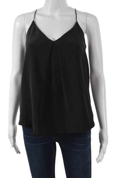 Joie Women Silk V Neck Tank Sleeveless Black Size 2XS