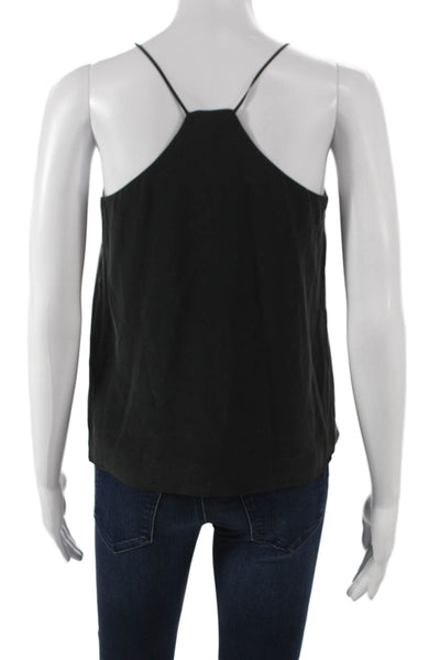 Joie Women Silk V Neck Tank Sleeveless Black Size 2XS