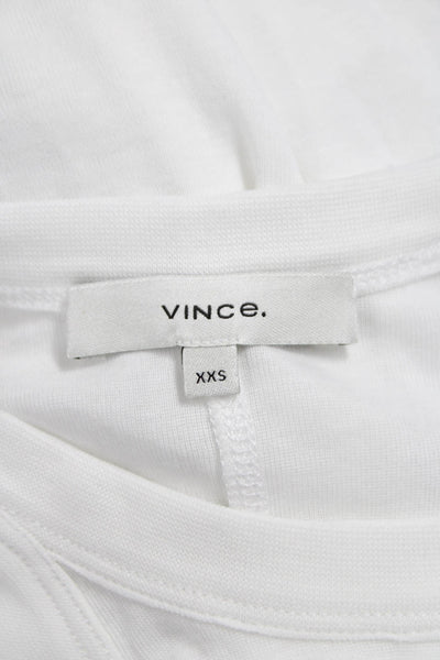 Vince Women Basic Sleeveless Tank White 100% Pima Cotton Round Neck Size 2XS