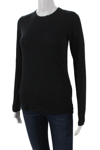 Rag & Bone Womens Basic Cotton Long Sleeve Crew Neck T Shirt Black Size XS