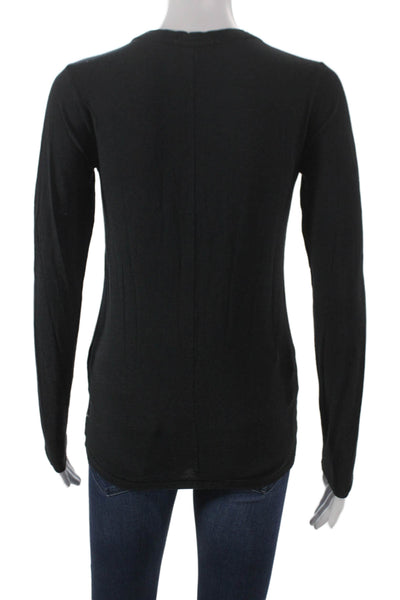 Rag & Bone Womens Basic Cotton Long Sleeve Crew Neck T Shirt Black Size XS