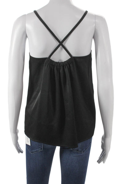 Vince Women Camisole Black Sleeveless Round Neck 77% Triacetate Size XS